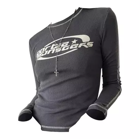 Star Aesthetic Ribbed Long Sleeve Top | AESTHETIC CLOTHES – Boogzel Clothing