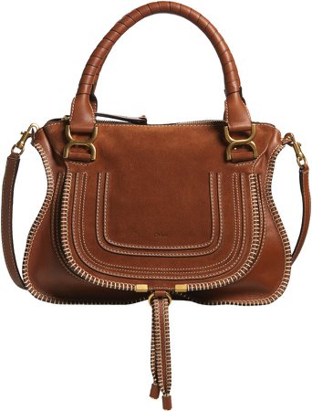 Medium Marcie Suede & Leather Shoulder Bag
