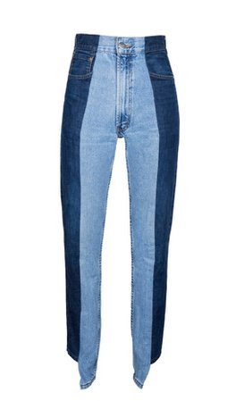 ELV Denim Straight Leg Two Tone Jeans