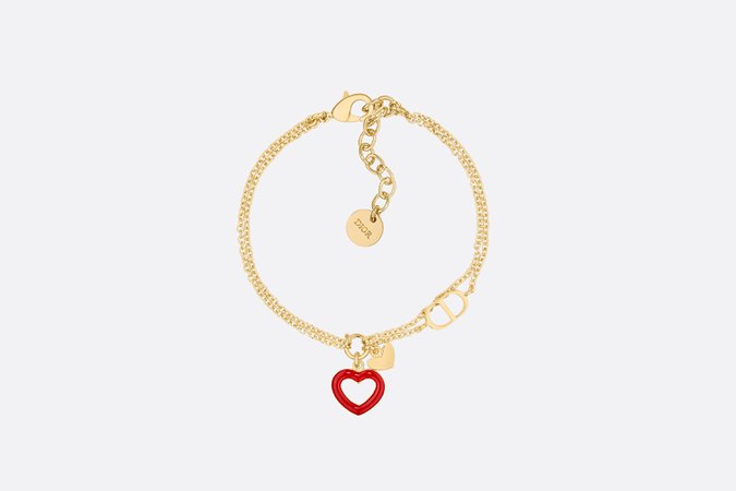 Dioramour Bracelet Gold-Finish Metal and Red Lacquer - Fashion Jewelry - Woman | DIOR