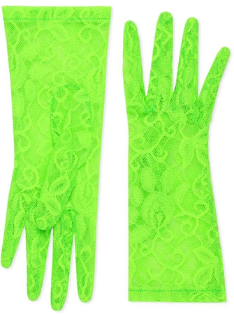 Gucci Tulle Gloves Neon Green