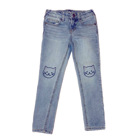 cat print jeans