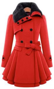 red winter coat
