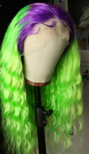 Brazilian Purple and Lime Green Ombre Human Hair Wig – tippasbeautyworld.com
