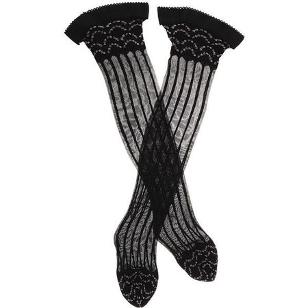 striped black sheer stockings