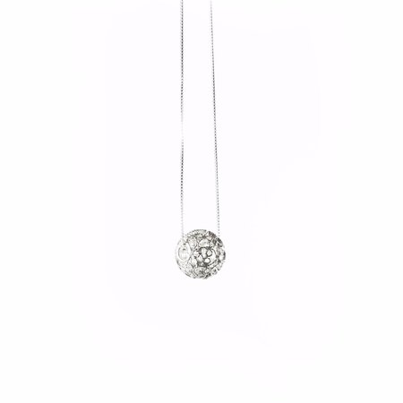 sterling silver globe delicate filigree sphere necklace, ball pendant, elegant design, – agmia jewellery