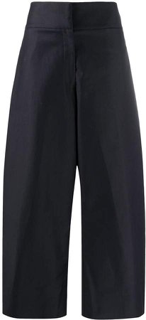 Wide-Leg Cropped Trousers