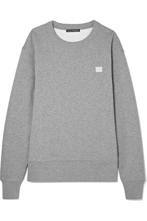 Acne Studios | Fairview Face appliquéd cotton-jersey sweatshirt | NET-A-PORTER.COM