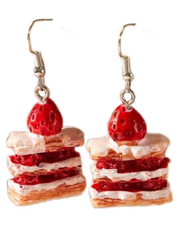 strawberry cake earrings