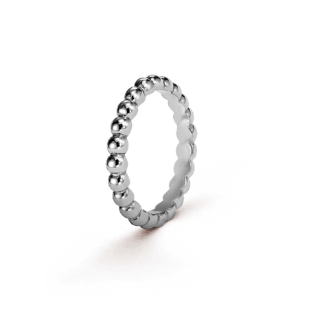 Perlée pearls of gold ring white gold, medium model