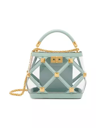 Shop Valentino Garavani Small Roman Stud PVC Top Handle Bag | Saks Fifth Avenue