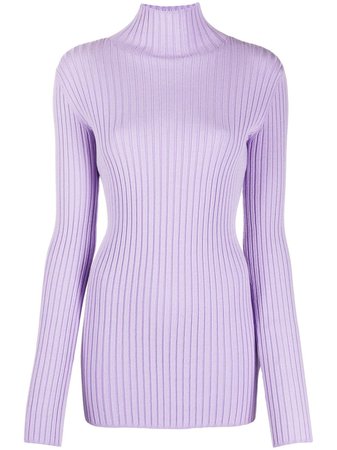 Shop purple MM6 Maison Margiela ribbed turtle-neck jumper with Express Delivery - Farfetch