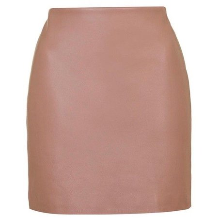 nude pink leather skirt