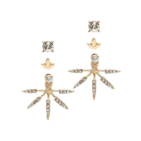 Earrings | Shop Women's Gold Crystal Striker Earrings Set at Fashiontage | ID0907WES04