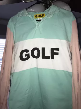 Golf Wang Golf Rugby Teal & Pink Size l - Long Sleeve T-Shirts for Sale - Grailed