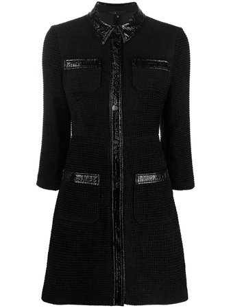 Maje Rinili trim-detail Mini Shirt Dress - Farfetch