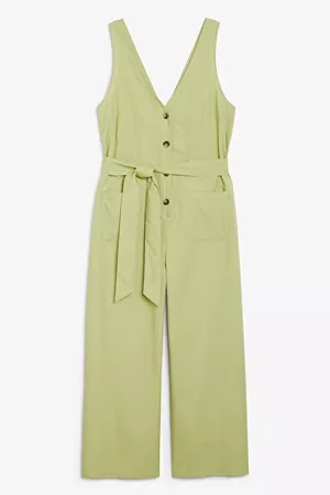 Cotton jumpsuit - Pistachio green - Jumpsuits - Monki ES