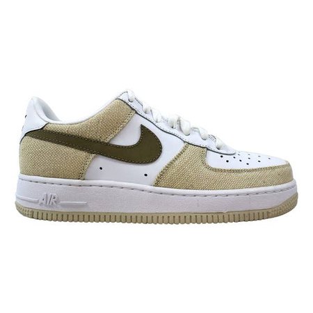 Shop Nike Grade-School Air Force 1 White/Khaki-Birch 314192-121 Size 5.5 - Free Shipping On Orders Over $45 - Overstock - 27731255