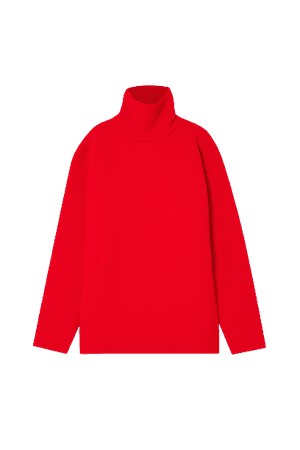 BALENCIAGA Oversized ribbed-knit turtleneck sweater