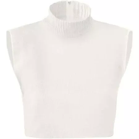 Zippered Dickie Layer Top, One Size, White, Women's