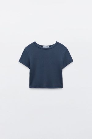 tshirt court bleu marine Zara