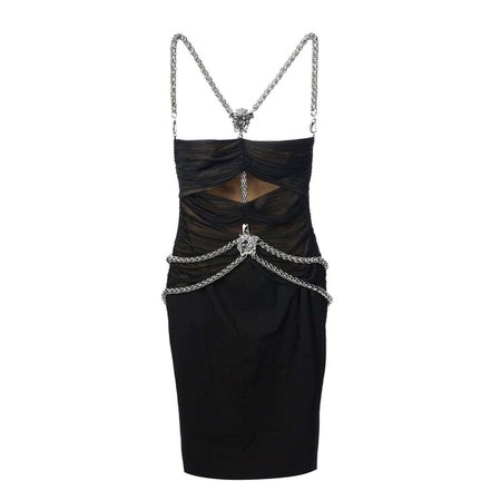 New Versace Medusa Black Dress For Sale at 1stDibs