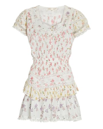 LoveShackFancy Jeromie Puff Sleeve Floral Mini Dress | INTERMIX®