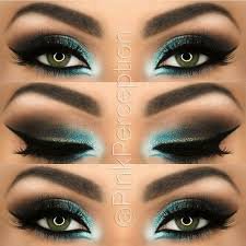 black and teal metallic eye makeup - Google Search