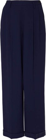 Duval Stretch Wool Mid-Rise Wide-Leg Pants