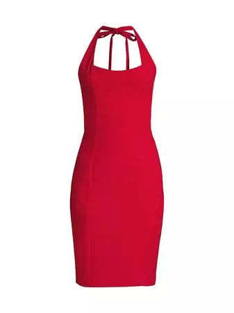 Shop Black Halo Zarela Halter Sheath Dress | Saks Fifth Avenue