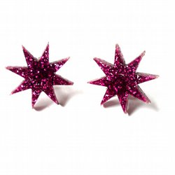 Jem glitter star earrings - Folksy