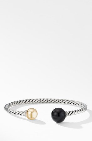 David Yurman Solari XL Cable Bracelet with Black Onyx, Gold Dome and 14K Yellow Gold | Nordstrom