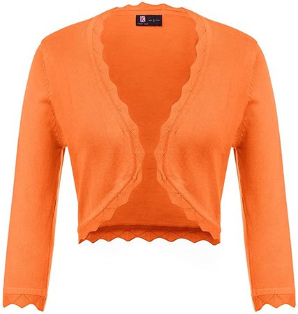 KANCY KOLE Women's 3/4 Sleeve Shrug Cardigan Knit Open Front Cropped Bolero Sweater S-XXL at Amazon Women’s Clothing store