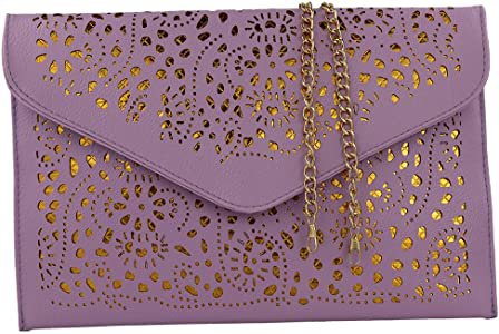 2019 Women Envelope Wedding Party Purses Chain Shoulder Bag Evening Day Clutch Bag, Taro Purple, Small: Handbags: Amazon.com