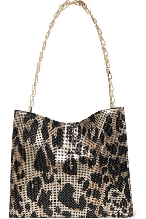 Paco Rabanne | Icon leopard-print chainmail shoulder bag | NET-A-PORTER.COM