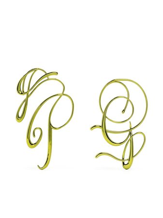 Jean Paul Gaultier logo-plaque Sculpted Earrings