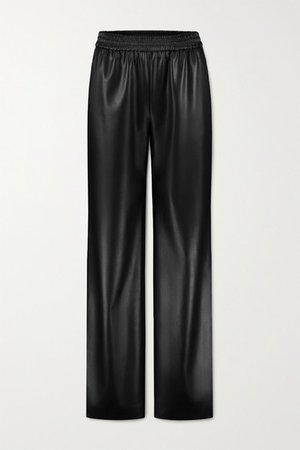 Durban Faux Leather Straight-leg Pants - Black