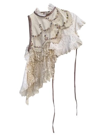 edwardian style embroidered asymmetrical top