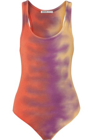 AGOLDE | Tie-dyed ribbed stretch-jersey bodysuit | NET-A-PORTER.COM