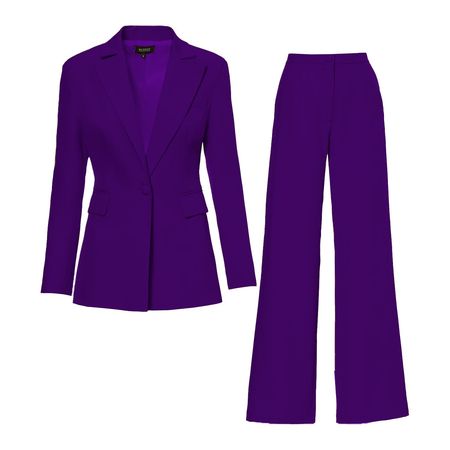 Deep Purple Suit With Slim Fit Blazer And Flared Trousers | BLUZAT | Wolf & Badger