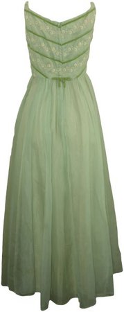 1960s floor length mint dress