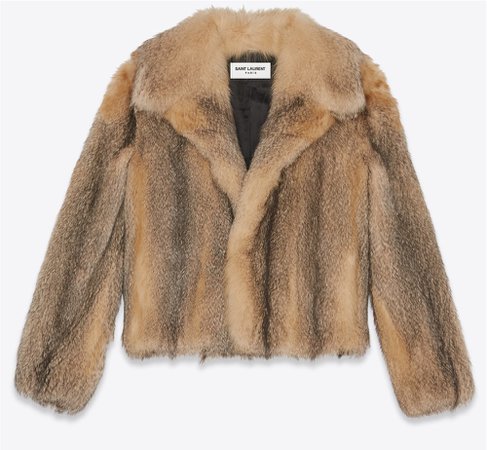 Saint Laurent crop fur coat