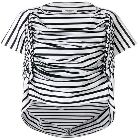 striped ruched T-shirt
