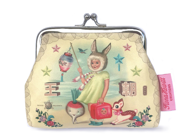 Fiona Hewitt Designs Bunny Girl coin purse vintage Asian 1950's nostalgia bunny ears coin purse by Fiona Hewitt