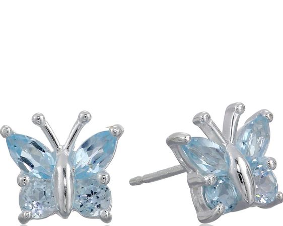 baby blue butterfly earrings