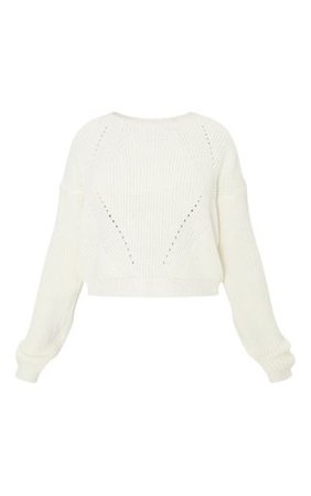 white knitted jumper