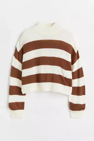 Sweater - Dark brown/striped - Ladies | H&M US