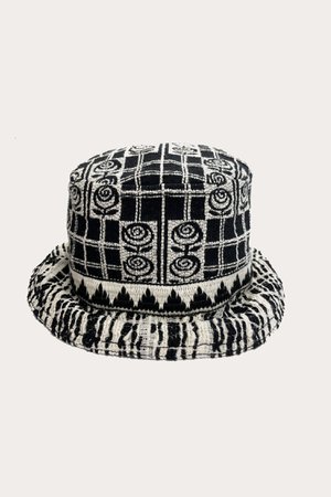 Rose Trellis Tweed Bucket Hat Black – Anna Sui