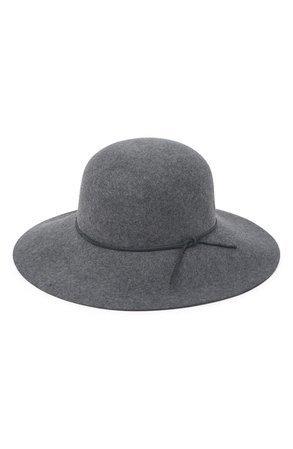 Round Crown Floppy Wool & Leather Hat | Nordstromrack