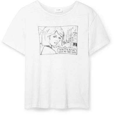 Classic Printed Slub Cotton-jersey T-shirt - Off-white